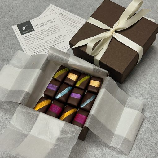 Tea & Coffee Ganache Assortment Box, 12 pieces