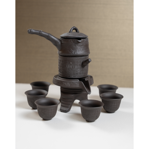 Tea Ceremony Set, Purple Clay, Auto-Drip Teapot - Image 2