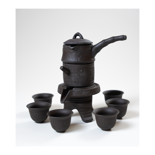 Tea Ceremony Set, Purple Clay, Auto-Drip Teapot - Image 3