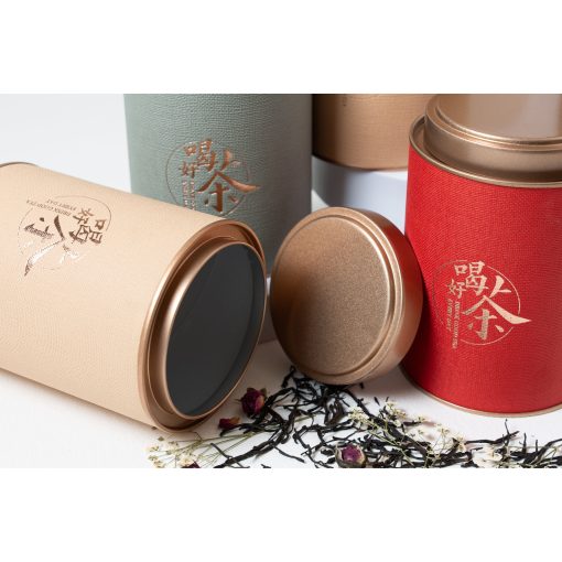 Tea Tin, Red, Sage, or Beige and Gold (holds 2-16 oz) - Image 2