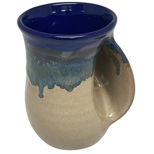 Hand-Hug Mug, RH, Cobalt/Tan