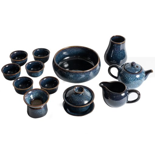 Tea Set with Gaiwan, Jianzhan (oil drip)