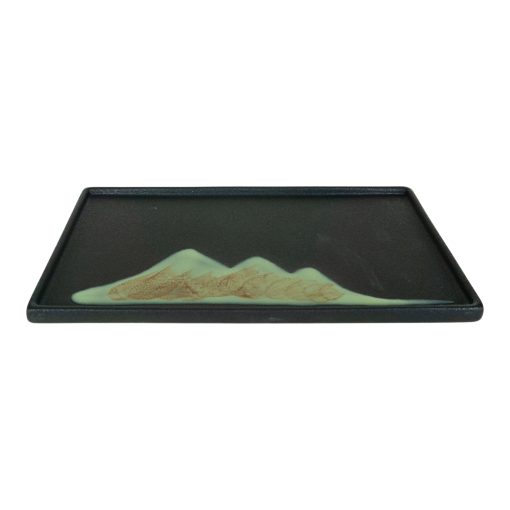 Tea Ceremony Tray, Mountain Landscape, Glazed Pottery