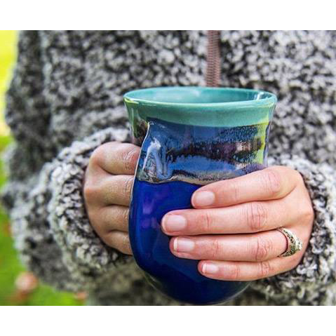 Hand-Hug Mug, LH, Lt. Blue/Dark Blue - Image 3