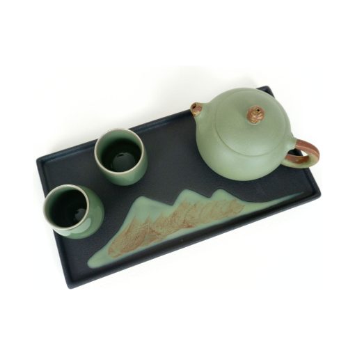 Tea Ceremony Tray, Mountain Landscape, Glazed Pottery - Image 4