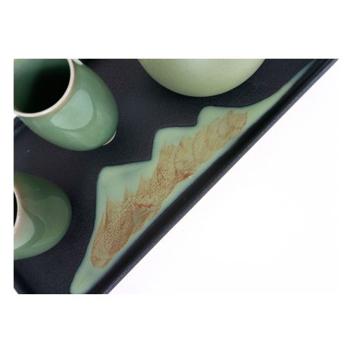 Tea Ceremony Tray, Mountain Landscape, Glazed Pottery - Image 2