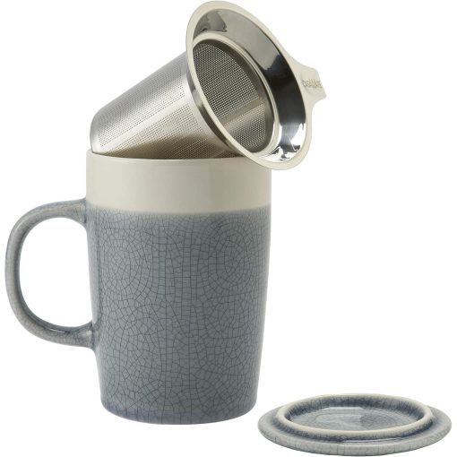 Mug + Infuser, Crackle Glaze, 16 oz