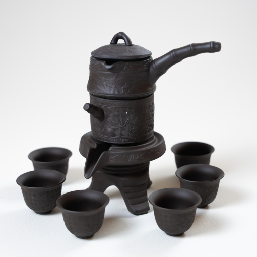 Tea Ceremony Set, Purple Clay, Auto-Drip Teapot