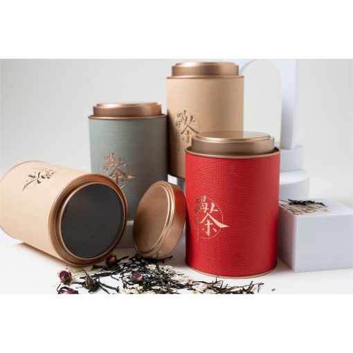 Tea Tin, Red, Sage, or Beige and Gold (holds 2-16 oz)