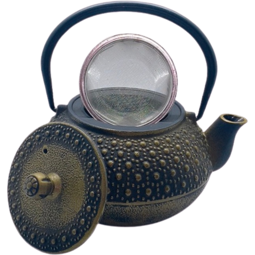 Teapot, Iron, Brown/Gold, 34 oz - Image 2