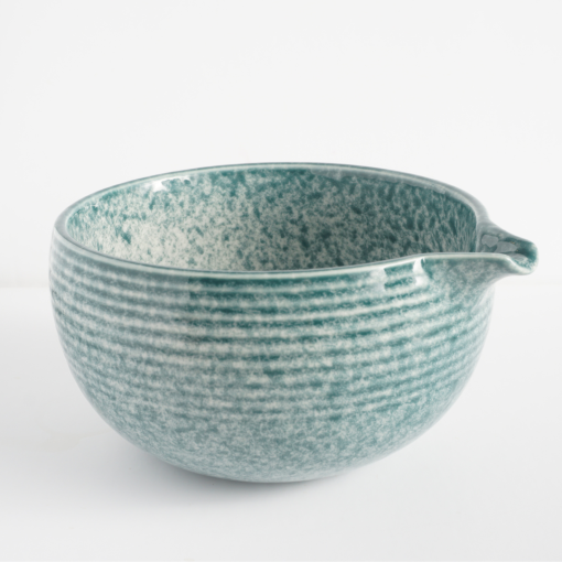 Matcha Bowl with Spout, Blue, Aqua, or Pebbled Glass - Image 8