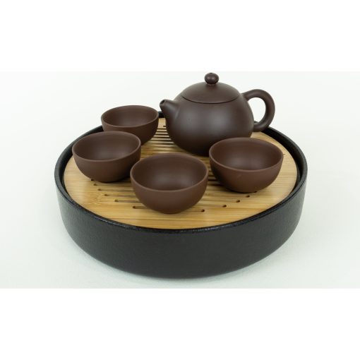 Tea Ceremony Set, Yixing Zisha Clay, Dark Brown, Domed Lid - Image 3