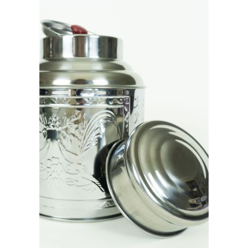 Tea Tin, Double-Lid, Stainless Steel - Image 3