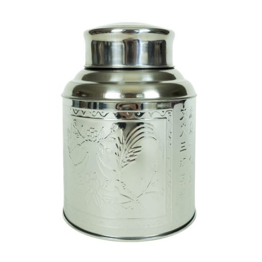 Tea Tin, Double-Lid, Stainless Steel