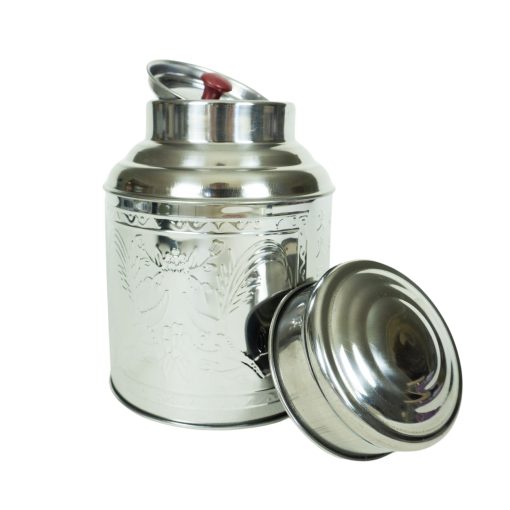 Tea Tin, Double-Lid, Stainless Steel - Image 2