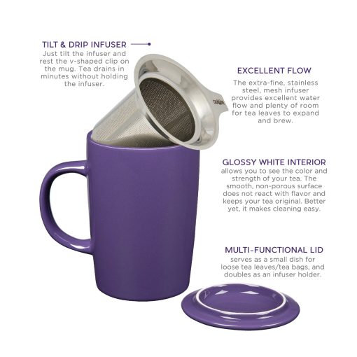 Mug + Infuser, Purple or Blue, 16 oz - Image 4