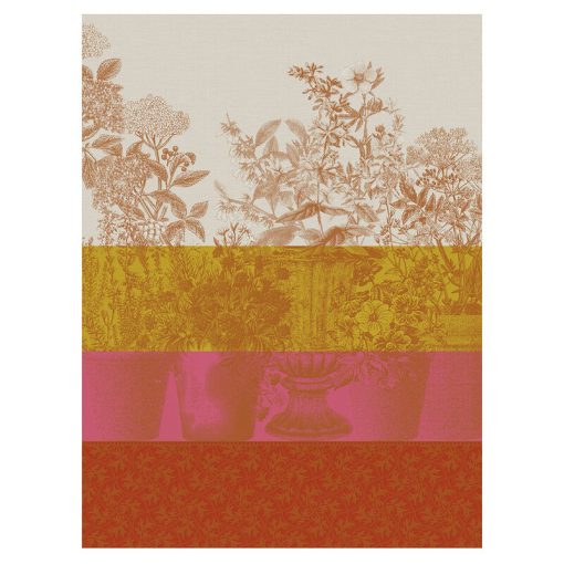 Tea Towel, Flowering Striped Pink