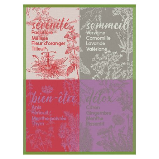 Tea Towel, Tranquil Herbs Green