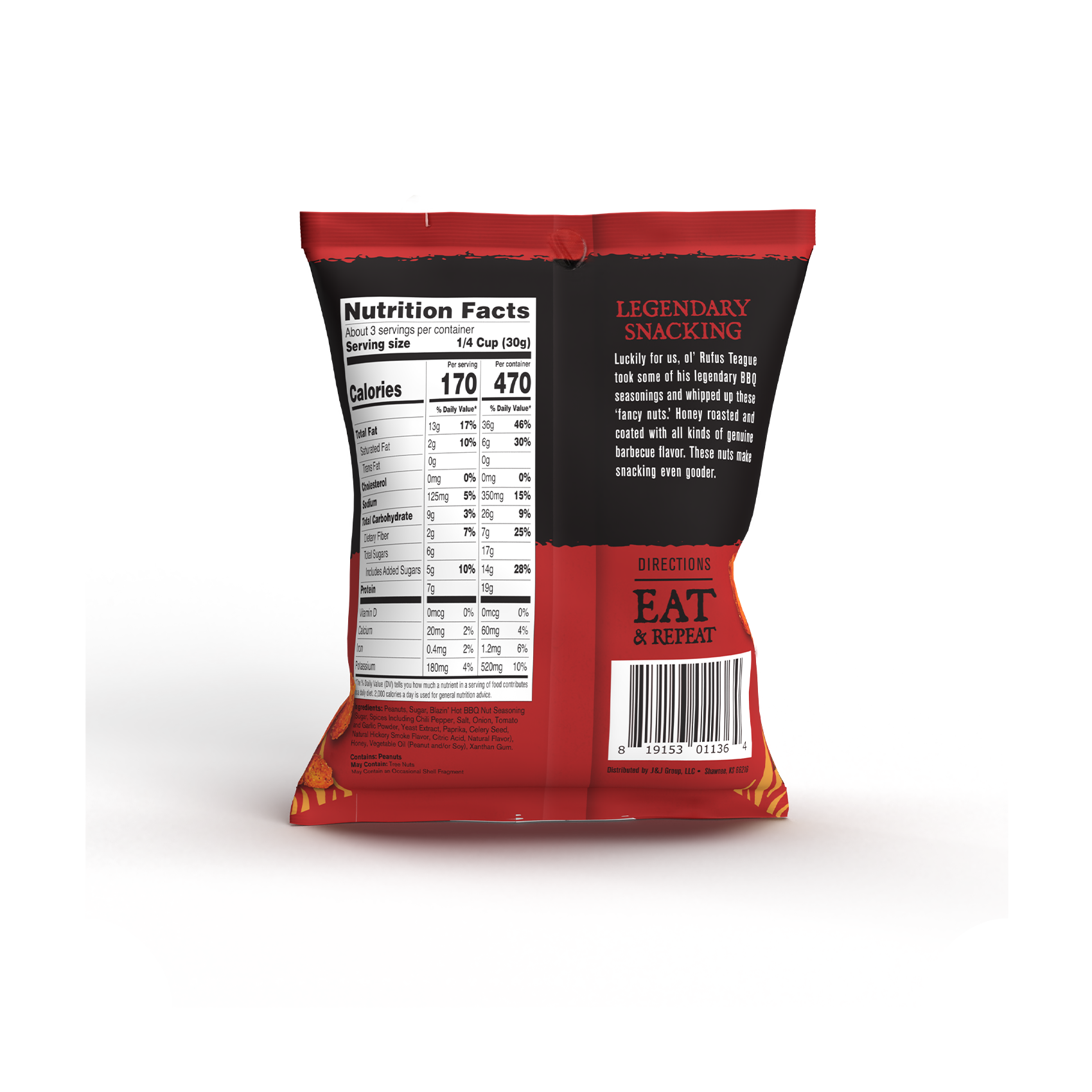 HOT BBQ PEANUTS - 3oz Pouches - WHOLESALE - Image 4