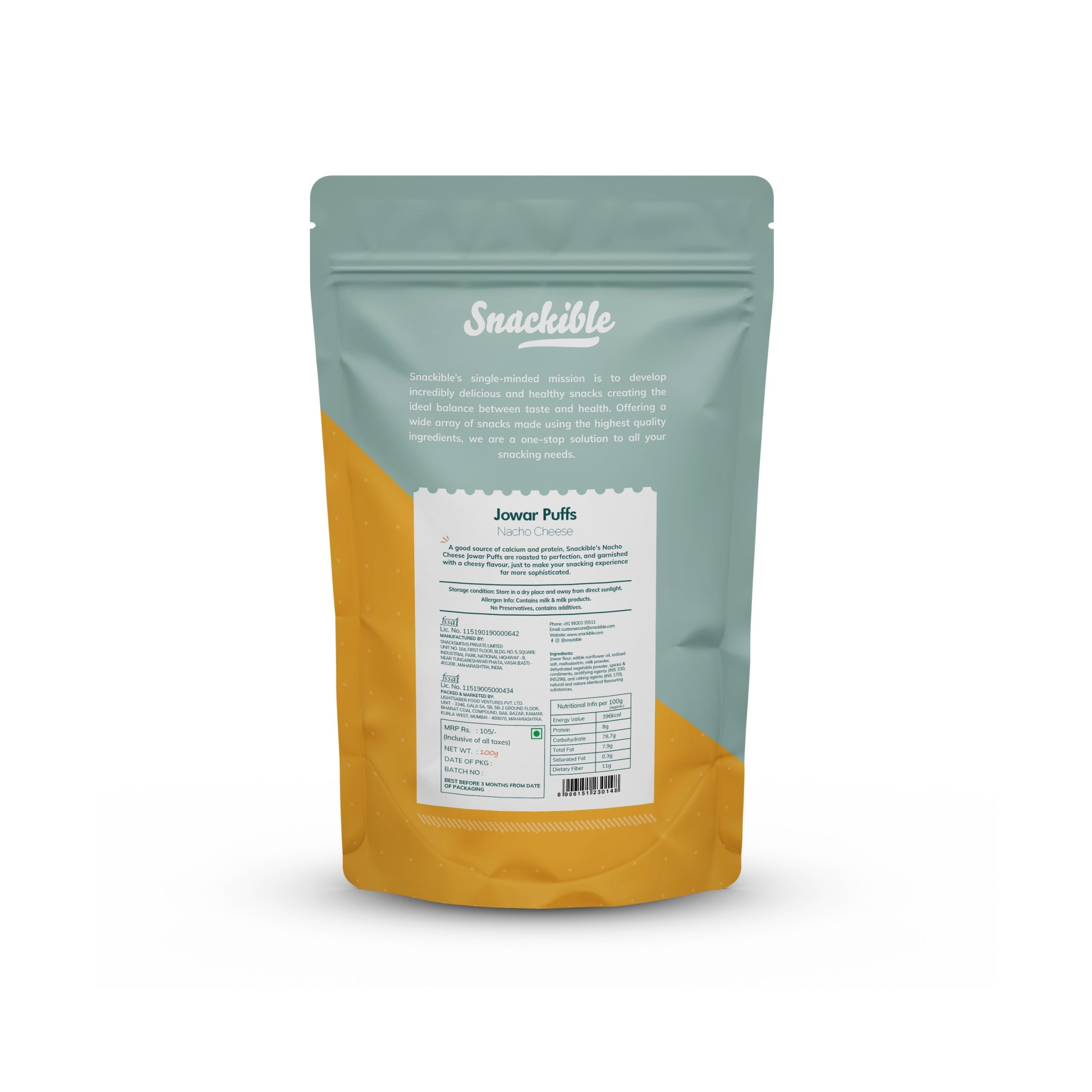 Nacho Cheese Jowar Puffs (Pack Of 6) - 6X35Gm | Roasted | Fibre Rich | No Palm Oil - Image 4